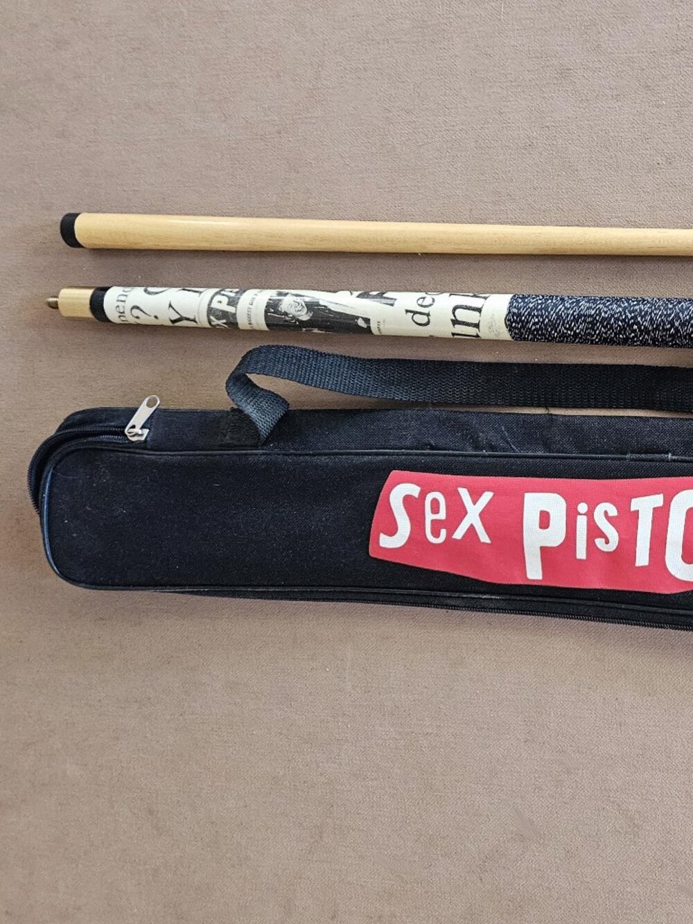 Sex Pistols Rare Vintage Pool Cue with Zippered Case
